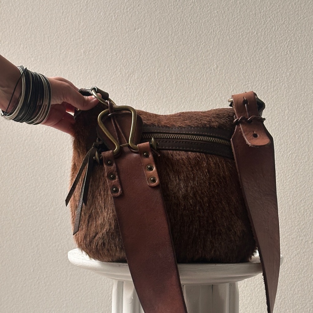 Brown Fur Crossbody Bag